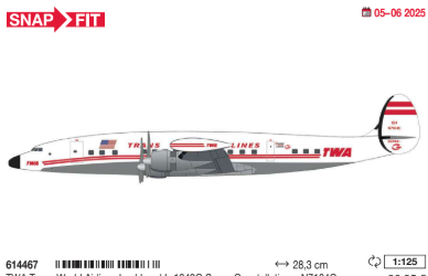 614467 | Herpa Snap-Fit 1:125 | TWA Trans World Airlines Lockheed L-10 ...
