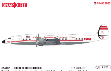 614467 | Herpa Snap-Fit 1:125 | TWA Trans World Airlines Lockheed L-1049G Super Constellation – N7104C | is due April 2025