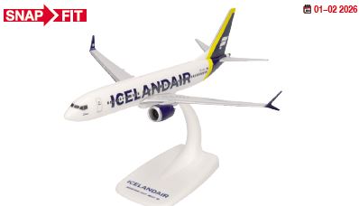 614641 | Herpa Snap-Fit 1:200 | Boeing 737 Max 8 Icelandair - yellow tail stripe – TF-ICY Látrabjarg |