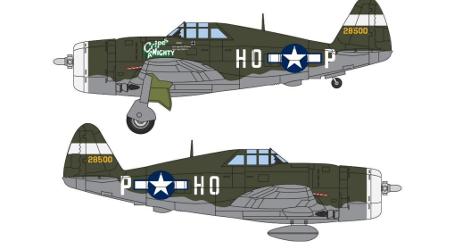 AA33828 | Corgi Military 1:72 | Republic P-47D Thunderbolt, 42-8500 HO-P, 'Cripes A'Mighty', Maj. George Preddy, 487 FS / 352 FG , 1 December 1943 | is due October 2025