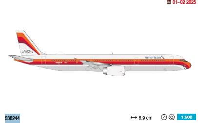 538244 | Herpa Wings 1:500 | Airbus A321 American Airlines PSA Heritage livery  N582UW | was due January 2025