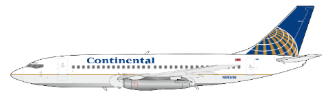 XX40640 | JC Wings 1:200 | Boeing 737-200 Continental Airlines Polished N10248 With Antenna | is due March 2025