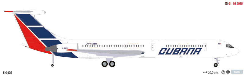 573405 | Herpa Wings 1:200 | Ilyushin IL-62M Cubana de Aviación – T1280