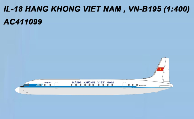 AC411099 | Aero Classics 1:400 | ilyushin IL-18 Hang Khong Viet Nam VN-B195