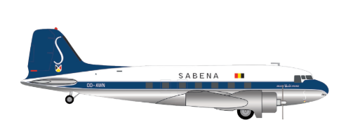 573399 | Herpa Wings 1:200 | Douglas DC-3 Sabena OO-AWN | is due March 2025