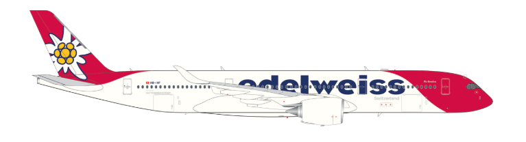 573511 | Herpa Wings 1:200 | Airbus A350-900 Edelweiss Air HB-IHF Piz Bernina | is due March 2025