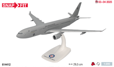 614412 | Herpa Snap-Fit (Wooster) 1:200 | Airbus A330 MRTT Royal Australian Air Force / KC-30A Voyager, No. 33 Squadron, RAAF Amberley – A39-006 Rosewood