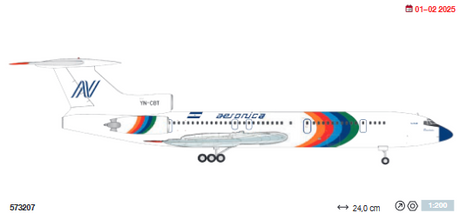 573207 | Herpa Wings 1:200 | Tupolev TU-154M Aeronica YN-CBT Momotombo