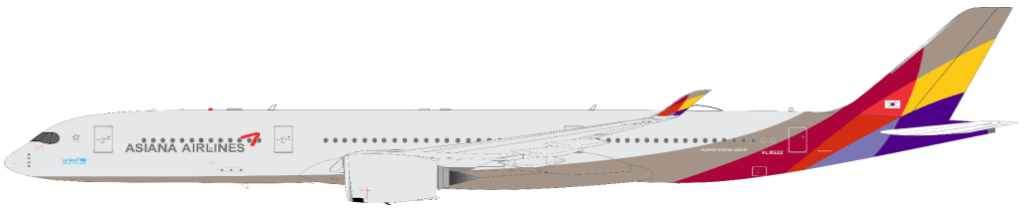 AV4268 | Aviation 400 1:400 | Airbus A350-941 HL8522 Asiana Airlines | is due December 2024