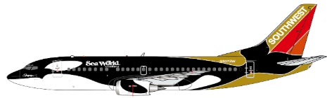 XX40471 | JC Wings 1:400 | Boeing 737-500 Southwest Airlines Seaworld of California N507SW With Antenna | is due March 2025