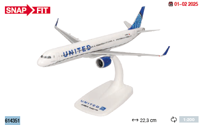 614351 | Herpa Snap-Fit 1:200 | Airbus A321neo United Airlines N44501