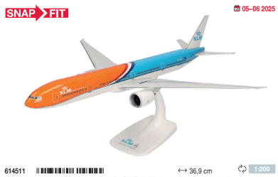 614511 | Herpa Snap-Fit | KLM Boeing 777-300ER “Orange Pride” – PH-BVA “Nationaal Park De Hoge Veluwe” | is due April 2025