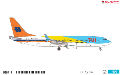 538411 | Herpa Wings 1:500 | TUIfly Boeing 737 Max 8 “50 Jahre” – D-AMAH “Fuerteventura”