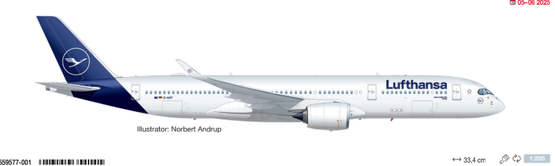 559577-001 | Herpa Wings 1:200 | Lufthansa Airbus A350-900 – D-AIXT “Leipzig” | is due April 2025