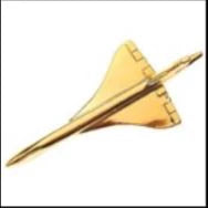 CL021LG | Clivedon Collection Pin Badges | BAC/Aerospatiale Concorde 22ct Gold plated large pin badge