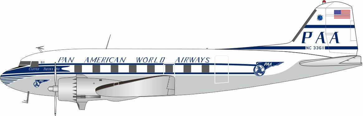 IFDC3PA0124 | InFlight200 1:200 | Douglas DC3 PAN AM NC 33611 with stand | was due April 2024