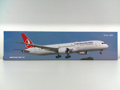 Boeing 787-9 Turkish Airlines die-cast aircraft model at 1:200 scale.