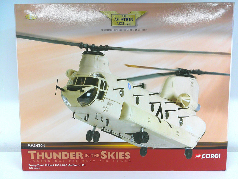 AA34204 | Corgi 1:72 | Boeing Chinook HC.1 RAF Gulf War 1991 ZD982 ** PRE OWNED**
