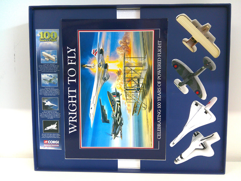 807903000324 | CSCA03005 | Corgi Showcase | 100 years of flight book and 4 Corgi Showcase models