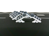 AG-WidebodyCOVEREDSTAIRS | Airport Accessories 1:400 | 8x White Wide COVERED AIRCRAFT STAIRS Airport GSE Models 1:400 Diorama