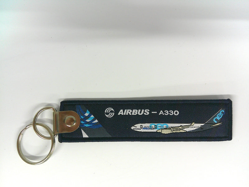 Key Tag A330 | Fabric Embriodered Key Tag | Airbus A330