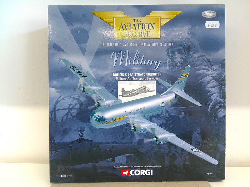 032435481048 | 48104 | Corgi 1/144 Die-Cast | Boeing C-97 Stratofreighter MATS USAF 8406