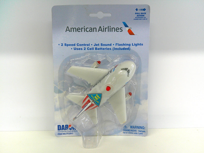 TT329-1 | Toys Toys | American Airlines Pullback Toy with Jet Sound and Flashing Lights