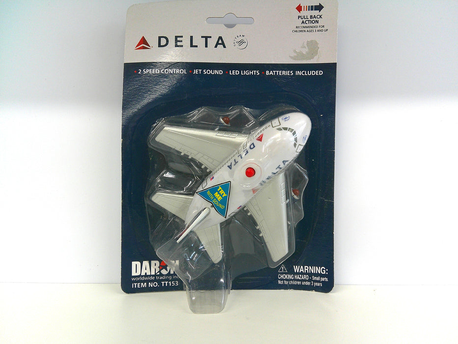 TT153 | Toys Toys | Delta Airlines Pullback Toy with Jet Sound and Flashing Lights