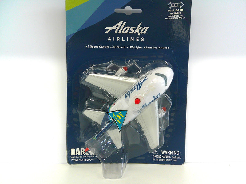 TT990-1 | Toys Toys | Alaska Airlines Pullback Toy with Jet Sound and Flashing Lights