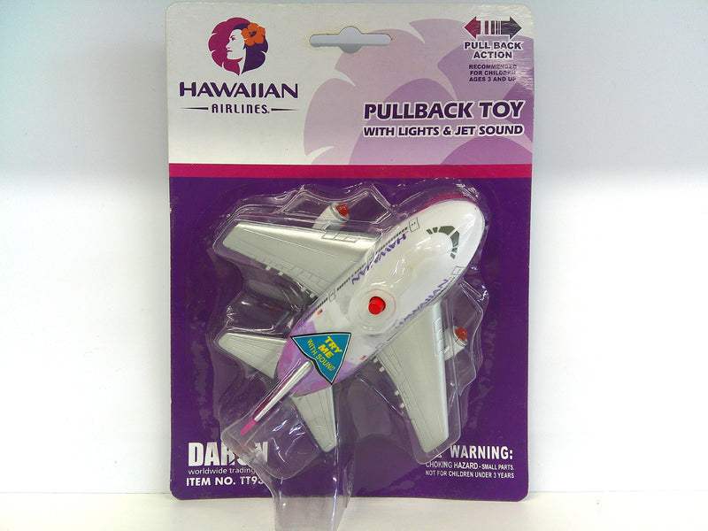 TT936 | Toys Toys | Hawaiian Airlines Pullback Toy with Jet Sound and Flashing Lights
