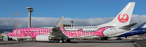 EW2738001 | JC Wings 1:200 | Boeing 737-800 JAL Japan Transocean Air JA06RK, 'Pink Sakura Jinbei Jet' (with stand)