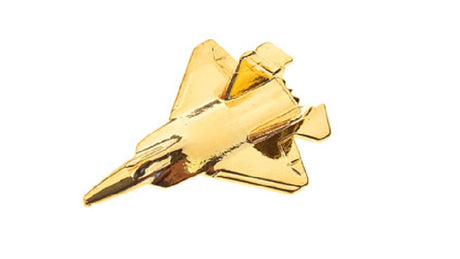 CL163 | Clivedon Collection Pin Badges | Lockheed Martin F-22 Raptor 22ct Gold plated pin badge