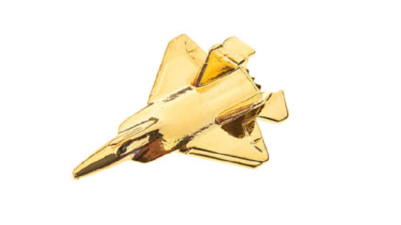 CL163 | Clivedon Collection Pin Badges | Lockheed Martin F-22 Raptor 22ct Gold plated pin badge