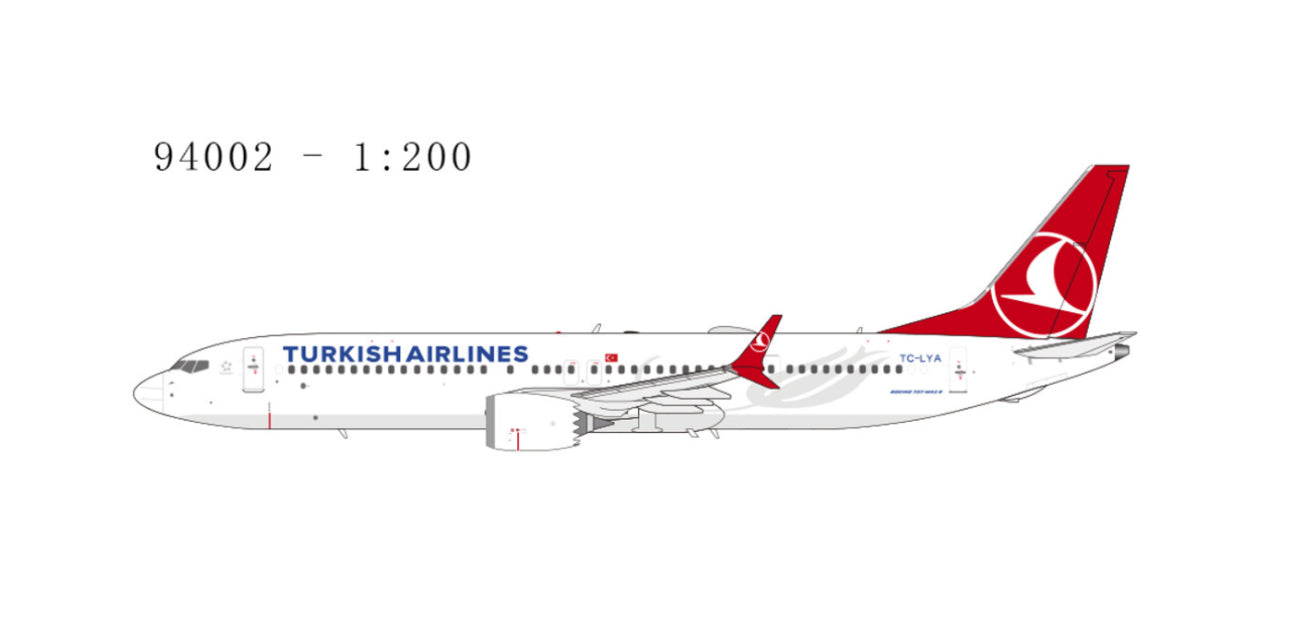 NG94002 | NG Models 1:200 | Boeing 737 MAX 9 Turkish Airlines TC-LYA (with stand) | is due July 2025