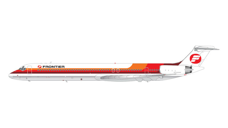 G2FFT1359 | Gemini200 1:200 | MD-80 Frontier Airlines N859HA (S. Bass orange-and-red livery) (upgraded stand)