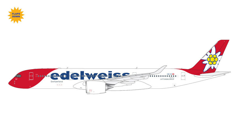 GJEDW2315F | Gemini Jets 1:400 | Airbus A350-900 Edelweiss Air (Flaps Down) HB-IHC