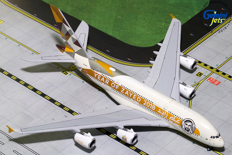 GJETD1813 | Gemini Jets 1:400 1:400 | Airbus A380-800 Etihad A6-APH Year of Zayed