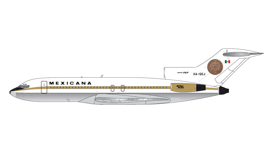 GJMXA2351 | Gemini Jets 1:400 | Boeing 727-100 Mexicana Airlines  XA-SEJ "Azteca De Oro" (Polished BELLY) | is due April 2026