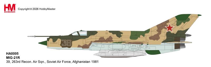 HA0005 | Hobby Master Military 1:72 | MIG-21R 39, 263rd Recon. Air Sqn., Soviet Air Force, Afghanistan 1981