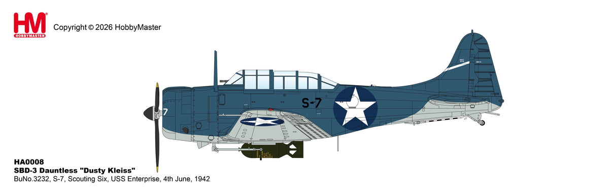 Hobby Master HA0008 SBD-3 Dauntless Dusty Kleiss