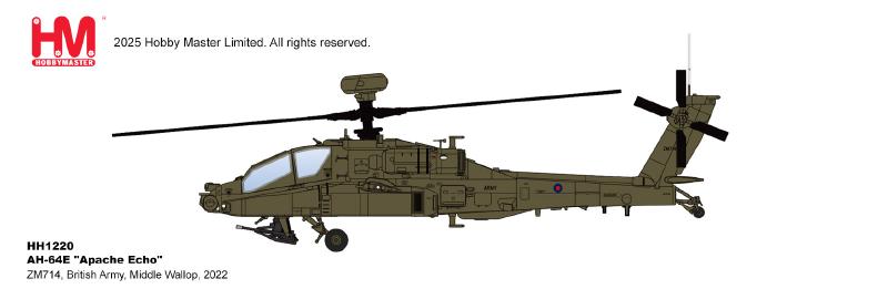 HH1220 | Hobby Master 1:72 | AH-64E "Apache Echo" ZM714, British Army, Middle Wallop, 2022 | is due January 2026