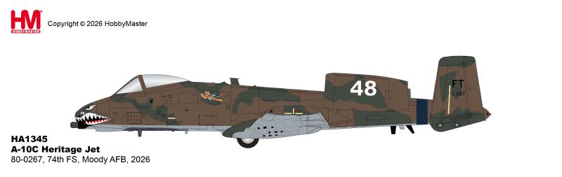 HA1345 | Hobby Master Military 1:72 | A-10C Heritage Jet 80-0267, 74th FS, Moody AFB, 2026