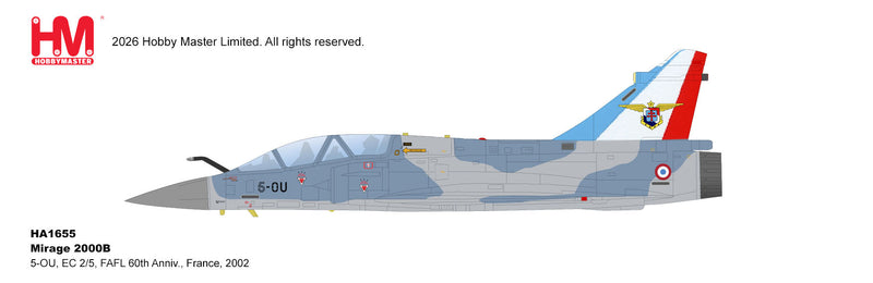HA1655 | Hobby Master Military (1/72) | Dassault Mirage 2000B 5-OU EC 2/5 FAFL 60th Anniversary France 2002 | is due August 2026