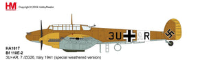 HA1817 | Hobby Master Military 1:72 | BF 110E-2 3U+AR, 7./ZG 26, Italy 1941 (special weathered version) | is due July 2025