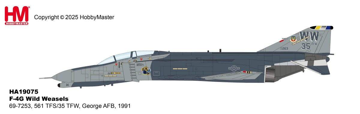 HA19075 | Hobby Master Military 1:72 | F-4G Wild Weasel 69-7253, 561 TFS/35 TFW, George AFB, 1991  | is due July 2025