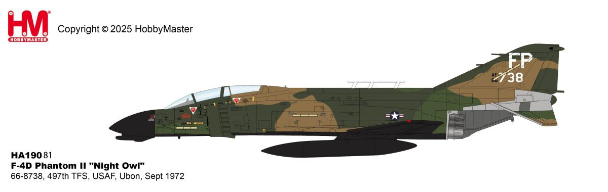 HA19081 | Hobby Master Military 1:72 | F-4D Phantom II Night Owl 66-8738, 497th TFS, USAF, Ubon, Sept 1972 | is due November 2025