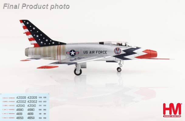 HA2124 | Hobby Master Military 1:72 | F-100 Skyblazers USAF, 1960 Season (with decals for 6 airplanes)