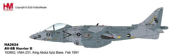 HA2624 | Hobby Master Military 1:72 | Harrier AV-8B II USMC VMA-231 163662