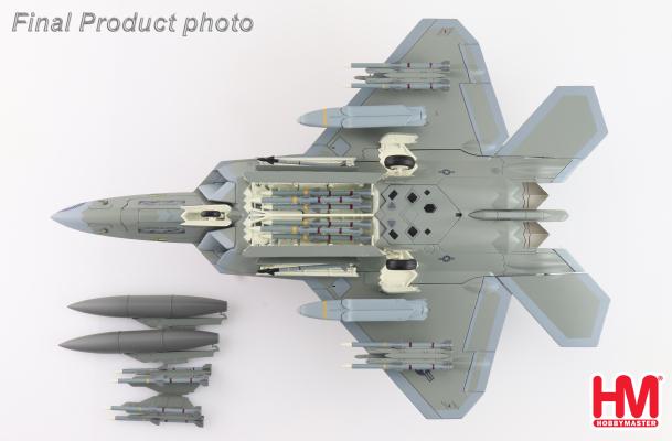 HA2811C | Hobby Master Military 1:72 | Lockheed Martin F-22 Raptor, Spirit of America (with underwing ordnance - 2 X AGM-158, 8 X AIM-120) & 2 X Fuel Tanks