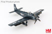 Douglas AD-3 Skyraider military aircraft model with display stand and landing gear.